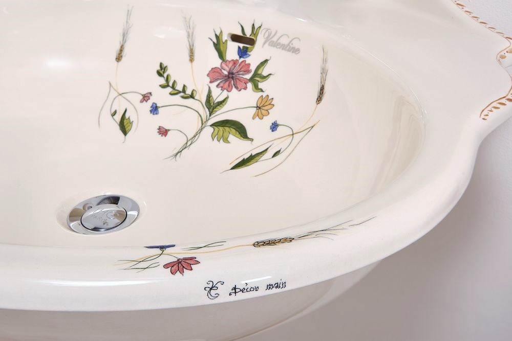 Collection Cheverny : vasque peinte à la main